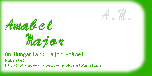 amabel major business card